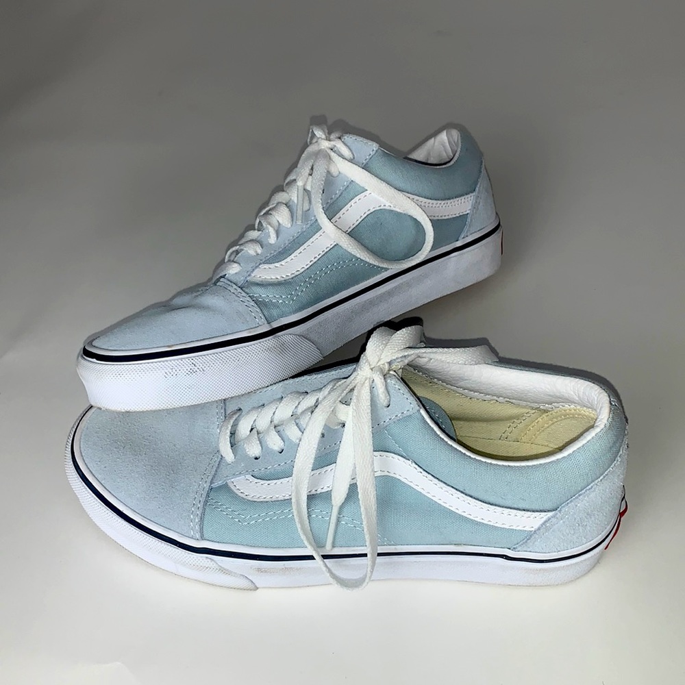 Womens size 8 baby blue vans. Brand new. Never worn.